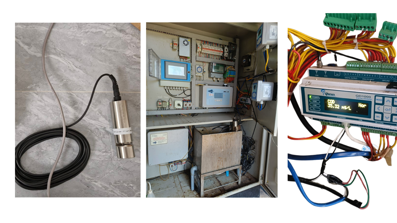 Lắp đặt cảm biến đo COD PRE1053-COD kếp hợp bộ truyền dữ liệu Data logger QD1000